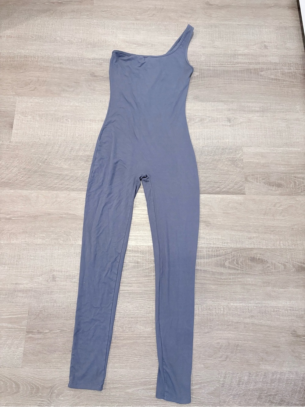 JLuxLabel One-Shoulder Slate Blue Gray Jumpsuit